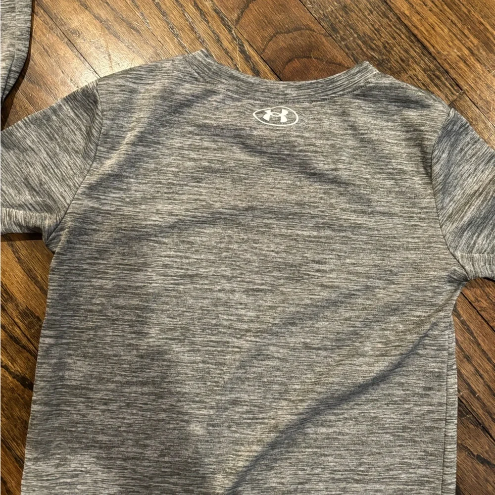 Under Armour Gray Heather Long Sleeve Tee with Neon Yellow Logo